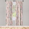 Ambesonne Floral Curtains, Spring Theme Abstract Repeating Pattern of Flowers Leaves Nature Art, Window Treatments 2 Panel Set for Living Room Bedroom, Pair of – 28″ x 84″, Pale Lavender Blue Grey(Sand Brown and Pale Teal)