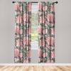 Ambesonne Floral Curtains, Spring Theme Abstract Repeating Pattern of Flowers Leaves Nature Art, Window Treatments 2 Panel Set for Living Room Bedroom, Pair of – 28″ x 84″, Pale Lavender Blue Grey(Dried Rose Olive Green)