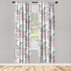 Ambesonne Floral Curtains, Spring Theme Abstract Repeating Pattern of Flowers Leaves Nature Art, Window Treatments 2 Panel Set for Living Room Bedroom, Pair of – 28″ x 84″, Pale Lavender Blue Grey(Coral and Pale Reseda Green)