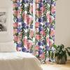 Ambesonne Floral Curtains, Spring Theme Abstract Repeating Pattern of Flowers Leaves Nature Art, Window Treatments 2 Panel Set for Living Room Bedroom, Pair of – 28″ x 84″, Pale Lavender Blue Grey(Coral Blue Violet Green)