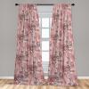 Ambesonne Floral Curtains, Spring Theme Abstract Repeating Pattern of Flowers Leaves Nature Art, Window Treatments 2 Panel Set for Living Room Bedroom, Pair of – 28″ x 84″, Pale Lavender Blue Grey(Pale Rose and Pastel Pink)