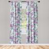 Ambesonne Floral Curtains, Spring Theme Abstract Repeating Pattern of Flowers Leaves Nature Art, Window Treatments 2 Panel Set for Living Room Bedroom, Pair of – 28″ x 84″, Pale Lavender Blue Grey(Pale Purple Grey Teal)