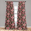 Ambesonne Floral Curtains, Spring Theme Abstract Repeating Pattern of Flowers Leaves Nature Art, Window Treatments 2 Panel Set for Living Room Bedroom, Pair of – 28″ x 84″, Pale Lavender Blue Grey(Coral Blush and Brown)