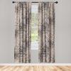Ambesonne Floral Curtains, Spring Theme Abstract Repeating Pattern of Flowers Leaves Nature Art, Window Treatments 2 Panel Set for Living Room Bedroom, Pair of – 28″ x 84″, Pale Lavender Blue Grey(Pale Grey and Caramel)