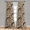 Ambesonne Floral Curtains, Spring Theme Abstract Repeating Pattern of Flowers Leaves Nature Art, Window Treatments 2 Panel Set for Living Room Bedroom, Pair of – 28″ x 84″, Pale Lavender Blue Grey(Dark Brown Pale Sepia)