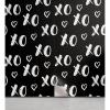 Ambesonne Abstract Peel & Stick Wallpaper for Home, Internet Abbreviation Conceptual Theme Xoxo Brush Stroked Lettering and Hearts, Self-Adhesive Living Room Kitchen Accent, 13″ x 100″, Charcoal Black