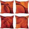 Ambesonne Burnt Orange Throw Pillow Cushion Case Pack of 4, Abstract Warm Geometric Pattern Circular Details Grunge Effect, Modern Accent Double-Sided Digital Printing, 16″, Burgundy Rust and Marigold
