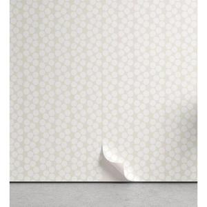 Ambesonne Abstract Peel & Stick Wallpaper for Home, Modern Polka Dots Soft Toned Minimal Muted Neutral Nude Colors Pattern, Self-Adhesive Living Room Kitchen Accent, 13″ x 100″, Pale Eggshell White