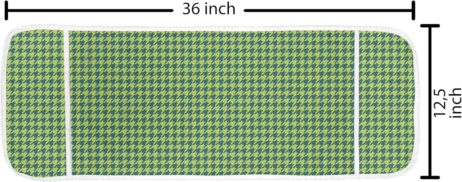 imageAmbesonne Girlish Microwave Oven Cover Heart Shapes Over Parallel Stripes Valentines Mothers Day Celebration Water Resistant Organizer with Pockets for Kitchen 36 x 12 Sea Green and SeafoamLime Green and Dark Teal