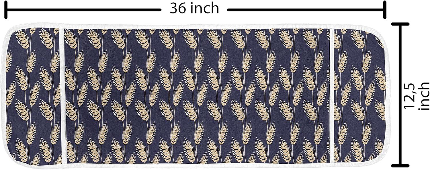 imageAmbesonne Girlish Microwave Oven Cover Heart Shapes Over Parallel Stripes Valentines Mothers Day Celebration Water Resistant Organizer with Pockets for Kitchen 36 x 12 Sea Green and SeafoamDark Indigo and Tan