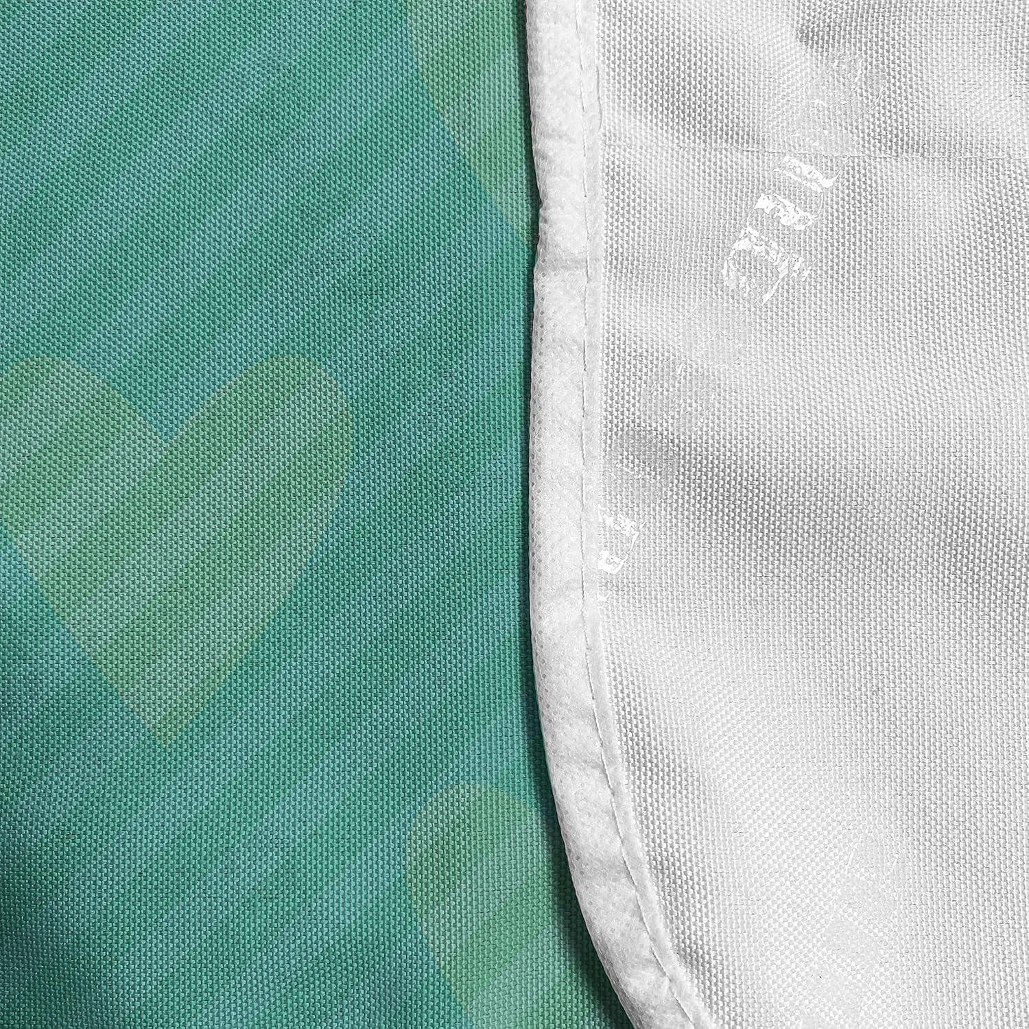 imageAmbesonne Girlish Microwave Oven Cover Heart Shapes Over Parallel Stripes Valentines Mothers Day Celebration Water Resistant Organizer with Pockets for Kitchen 36 x 12 Sea Green and SeafoamSea Green and Seafoam
