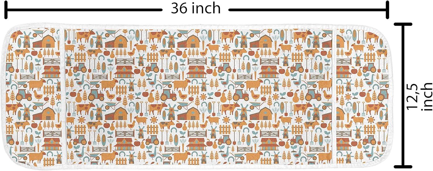 imageAmbesonne Girlish Microwave Oven Cover Heart Shapes Over Parallel Stripes Valentines Mothers Day Celebration Water Resistant Organizer with Pockets for Kitchen 36 x 12 Sea Green and SeafoamRust Orange Teal