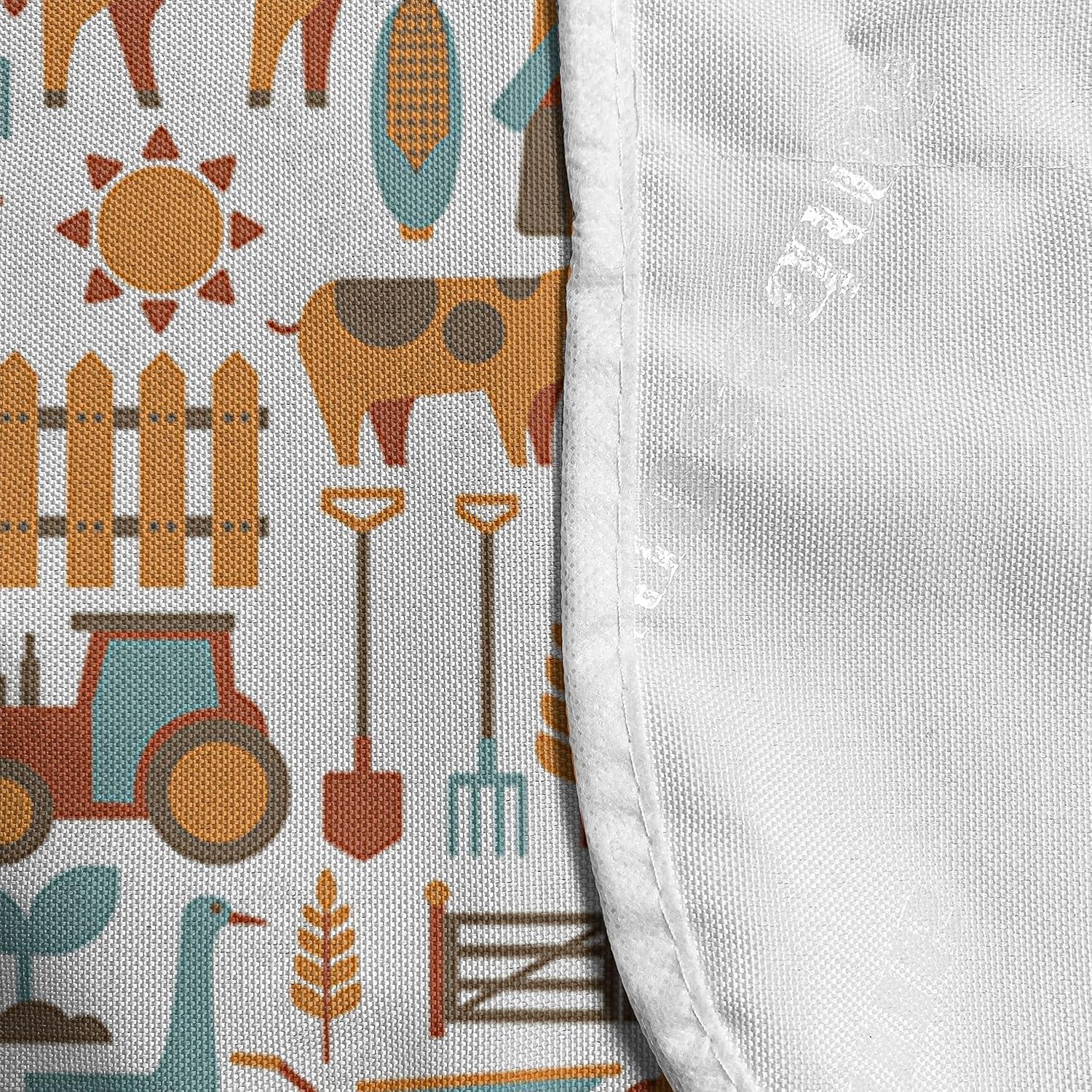imageAmbesonne Girlish Microwave Oven Cover Heart Shapes Over Parallel Stripes Valentines Mothers Day Celebration Water Resistant Organizer with Pockets for Kitchen 36 x 12 Sea Green and SeafoamRust Orange Teal