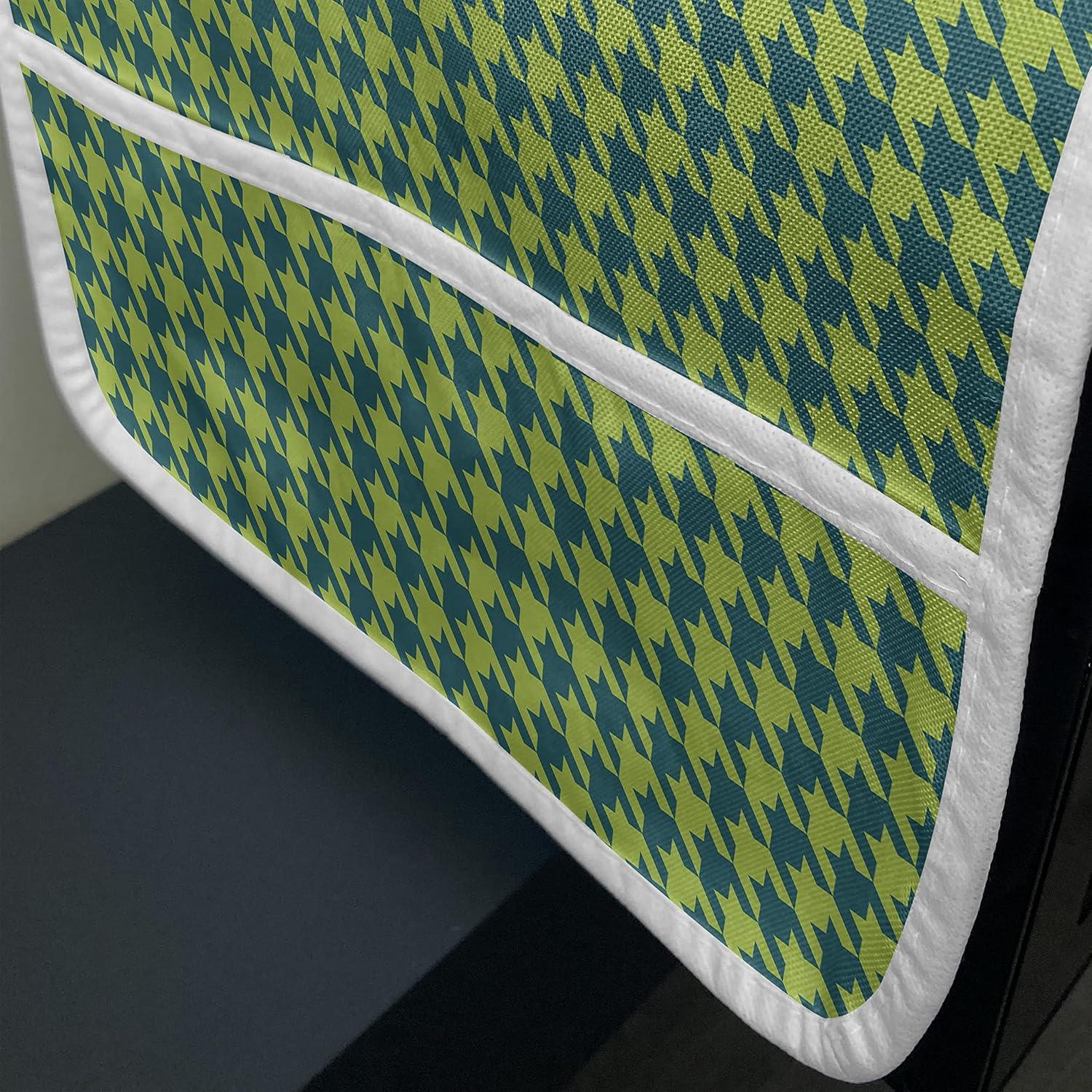 imageAmbesonne Girlish Microwave Oven Cover Heart Shapes Over Parallel Stripes Valentines Mothers Day Celebration Water Resistant Organizer with Pockets for Kitchen 36 x 12 Sea Green and SeafoamLime Green and Dark Teal