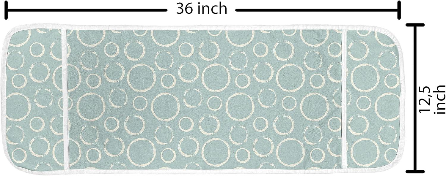 imageAmbesonne Girlish Microwave Oven Cover Heart Shapes Over Parallel Stripes Valentines Mothers Day Celebration Water Resistant Organizer with Pockets for Kitchen 36 x 12 Sea Green and SeafoamPale Teal and Ivory