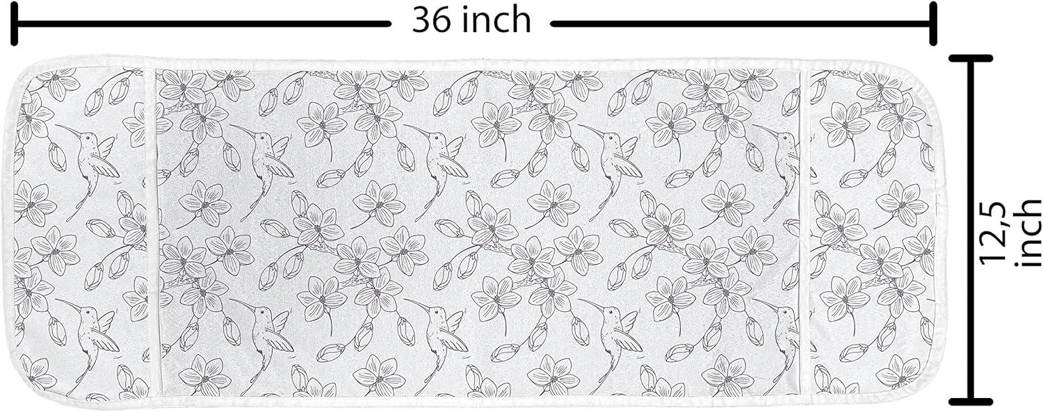 imageAmbesonne Girlish Microwave Oven Cover Heart Shapes Over Parallel Stripes Valentines Mothers Day Celebration Water Resistant Organizer with Pockets for Kitchen 36 x 12 Sea Green and SeafoamPale Taupe and Eggplant