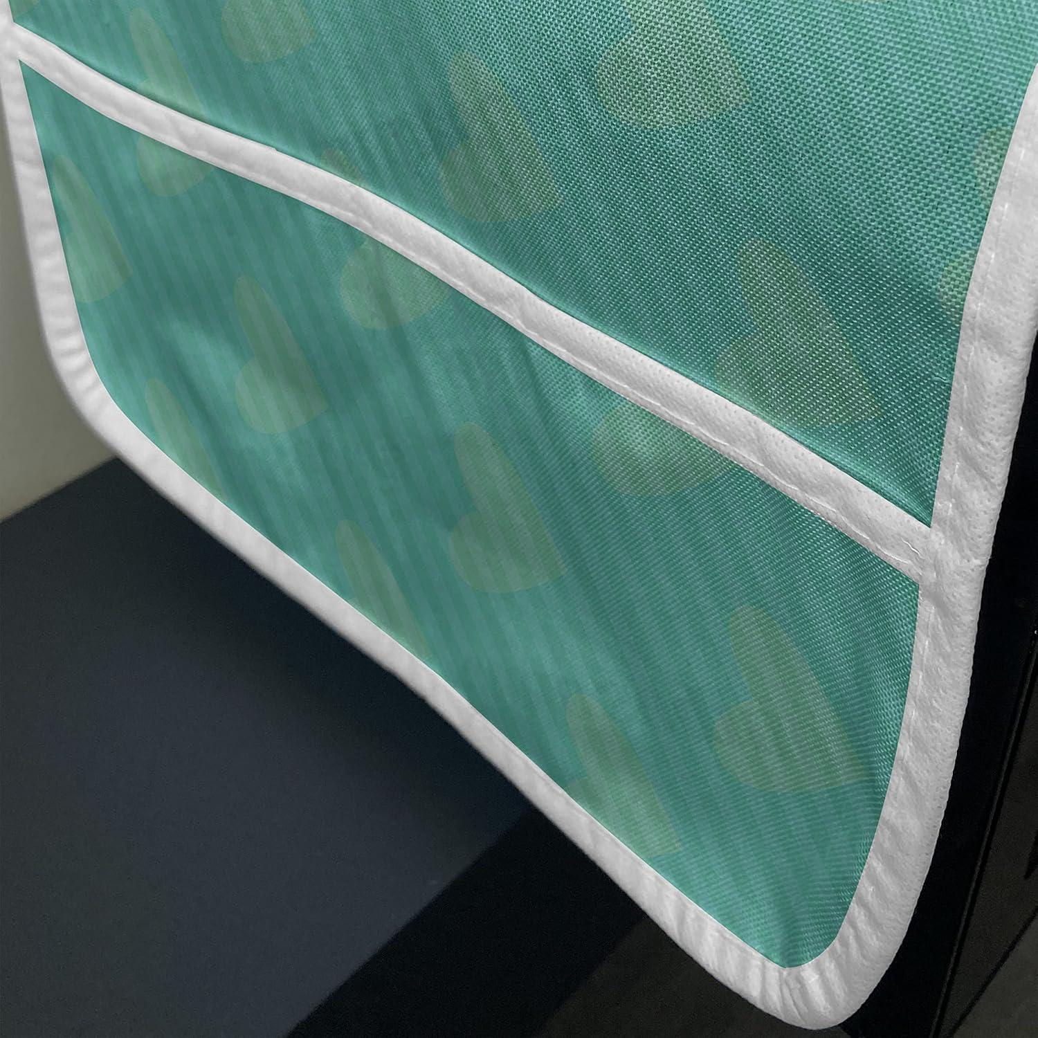 imageAmbesonne Girlish Microwave Oven Cover Heart Shapes Over Parallel Stripes Valentines Mothers Day Celebration Water Resistant Organizer with Pockets for Kitchen 36 x 12 Sea Green and SeafoamSea Green and Seafoam