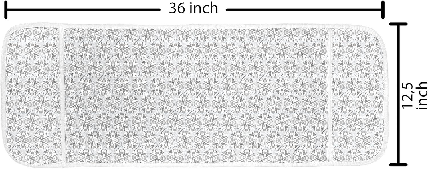 imageAmbesonne Girlish Microwave Oven Cover Heart Shapes Over Parallel Stripes Valentines Mothers Day Celebration Water Resistant Organizer with Pockets for Kitchen 36 x 12 Sea Green and SeafoamPearl Grey