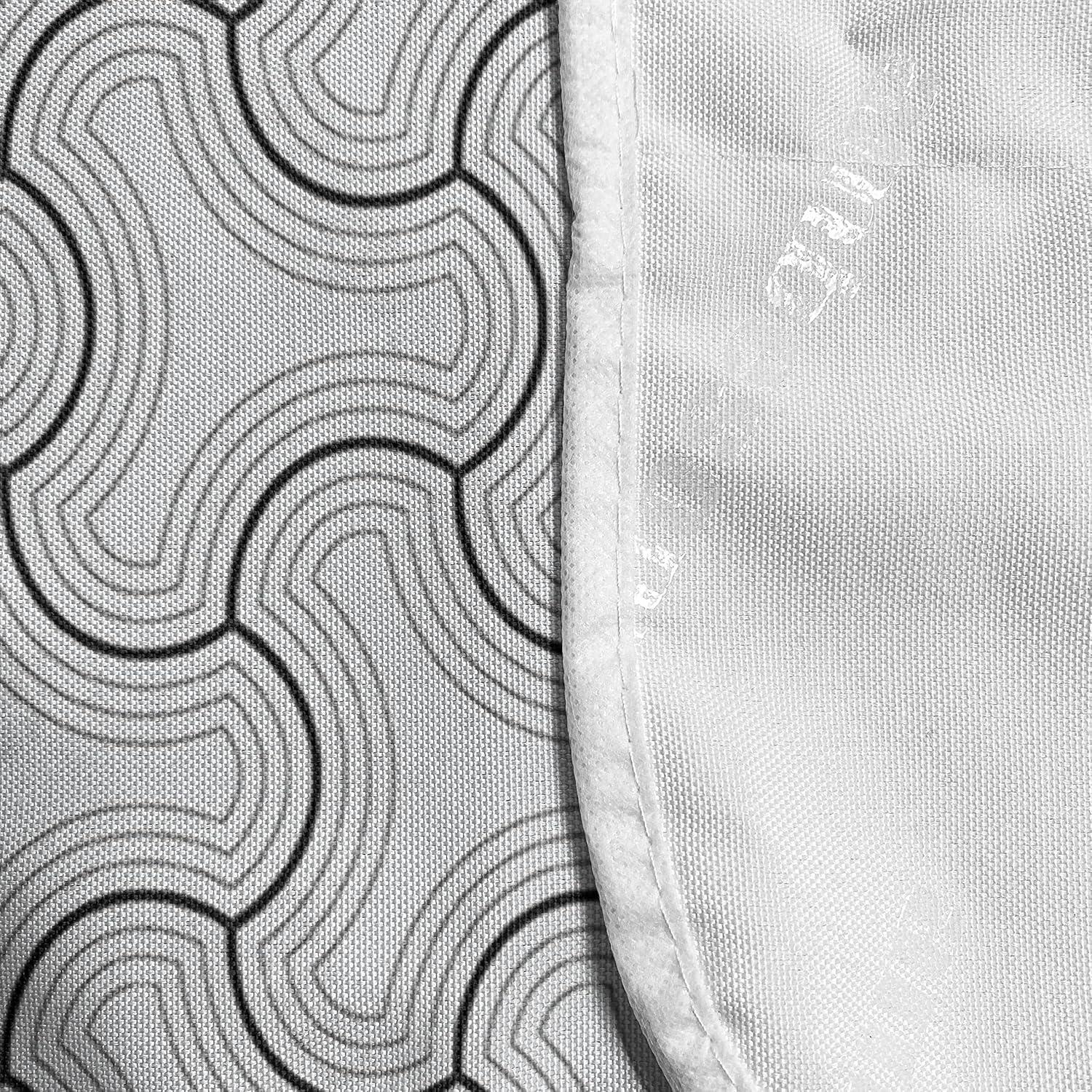 imageAmbesonne Girlish Microwave Oven Cover Heart Shapes Over Parallel Stripes Valentines Mothers Day Celebration Water Resistant Organizer with Pockets for Kitchen 36 x 12 Sea Green and SeafoamDark Grey and Pearl