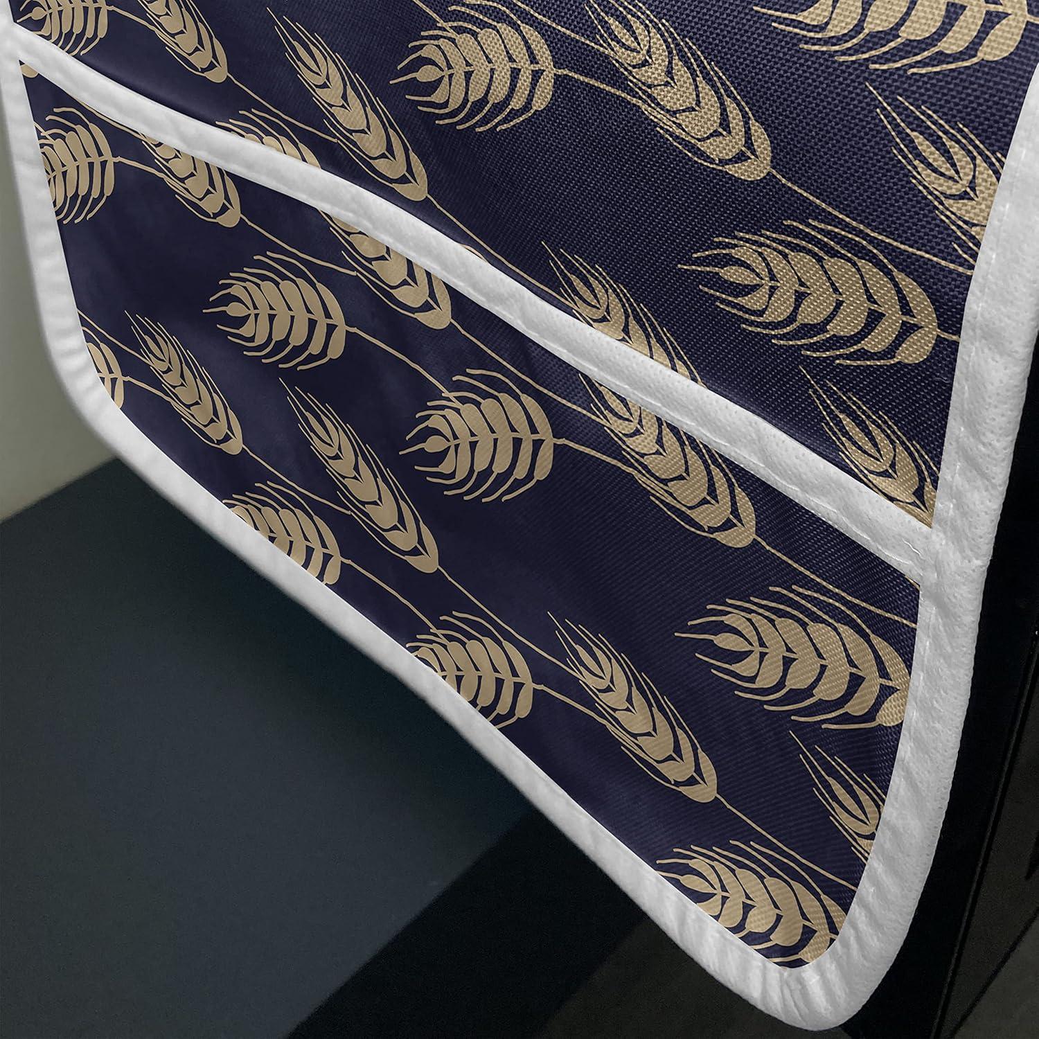 imageAmbesonne Girlish Microwave Oven Cover Heart Shapes Over Parallel Stripes Valentines Mothers Day Celebration Water Resistant Organizer with Pockets for Kitchen 36 x 12 Sea Green and SeafoamDark Indigo and Tan
