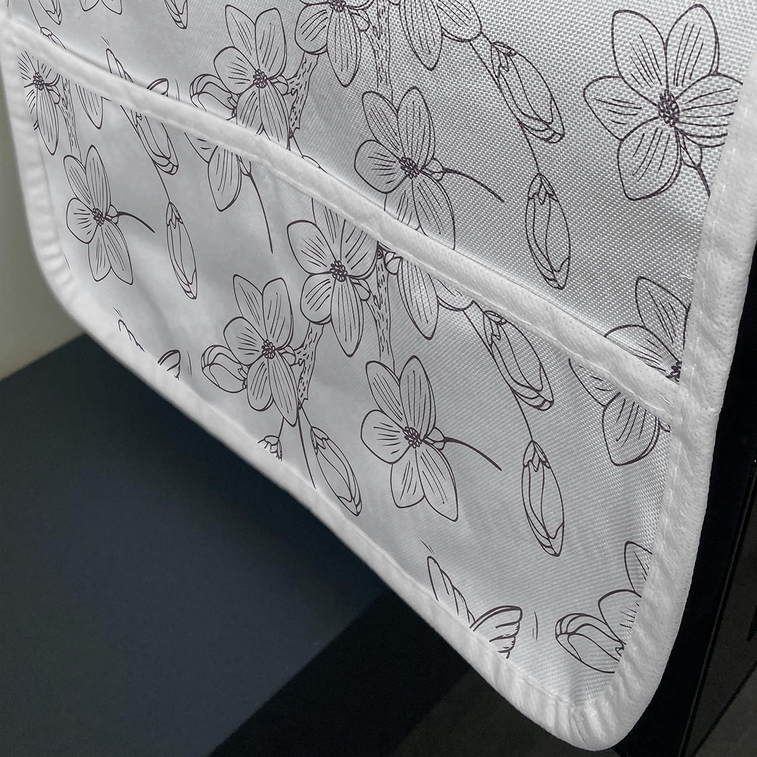 imageAmbesonne Girlish Microwave Oven Cover Heart Shapes Over Parallel Stripes Valentines Mothers Day Celebration Water Resistant Organizer with Pockets for Kitchen 36 x 12 Sea Green and SeafoamPale Taupe and Eggplant