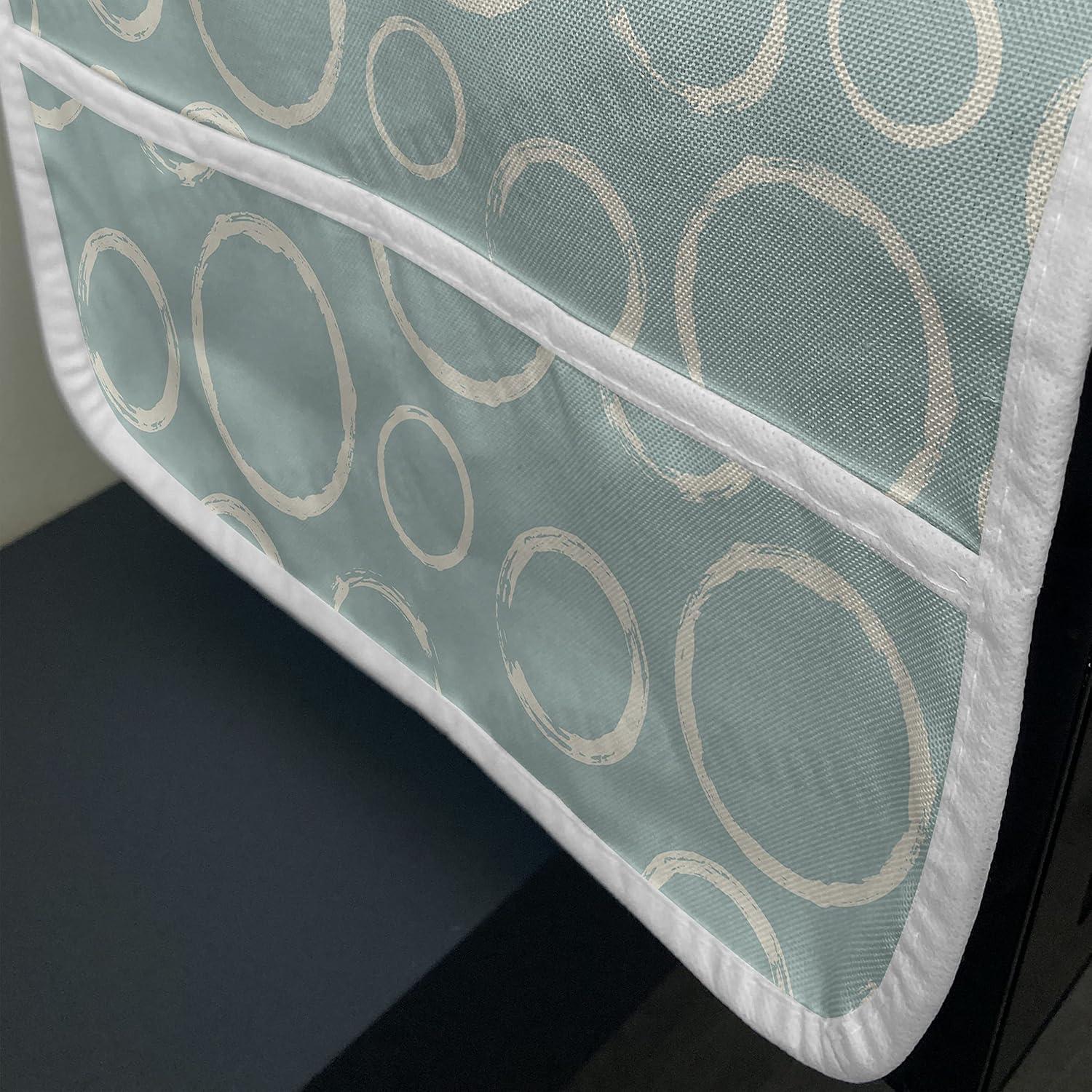 imageAmbesonne Girlish Microwave Oven Cover Heart Shapes Over Parallel Stripes Valentines Mothers Day Celebration Water Resistant Organizer with Pockets for Kitchen 36 x 12 Sea Green and SeafoamPale Teal and Ivory