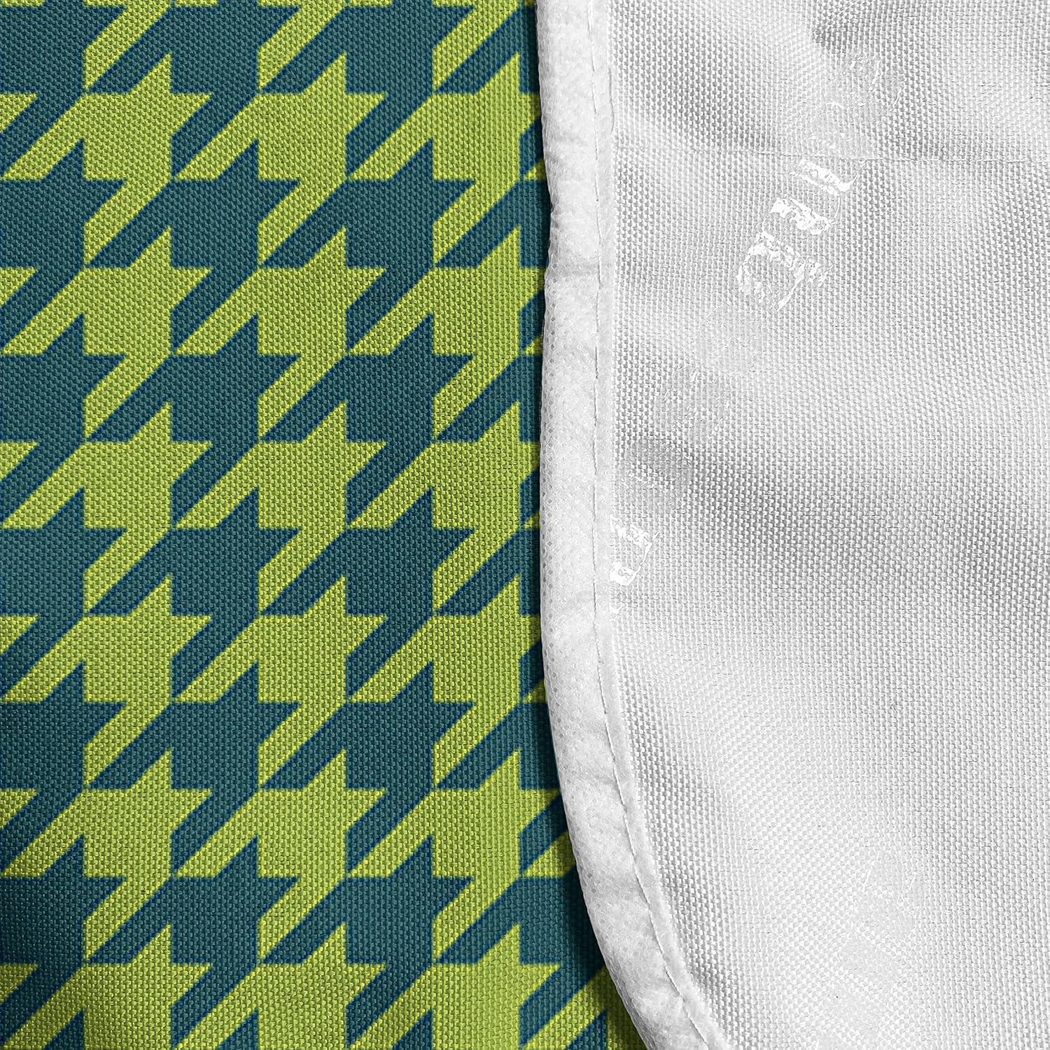 imageAmbesonne Girlish Microwave Oven Cover Heart Shapes Over Parallel Stripes Valentines Mothers Day Celebration Water Resistant Organizer with Pockets for Kitchen 36 x 12 Sea Green and SeafoamLime Green and Dark Teal