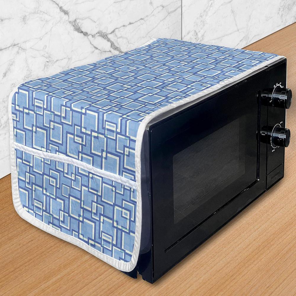imageAmbesonne Girlish Microwave Oven Cover Heart Shapes Over Parallel Stripes Valentines Mothers Day Celebration Water Resistant Organizer with Pockets for Kitchen 36 x 12 Sea Green and SeafoamCeil Blue and Ivory