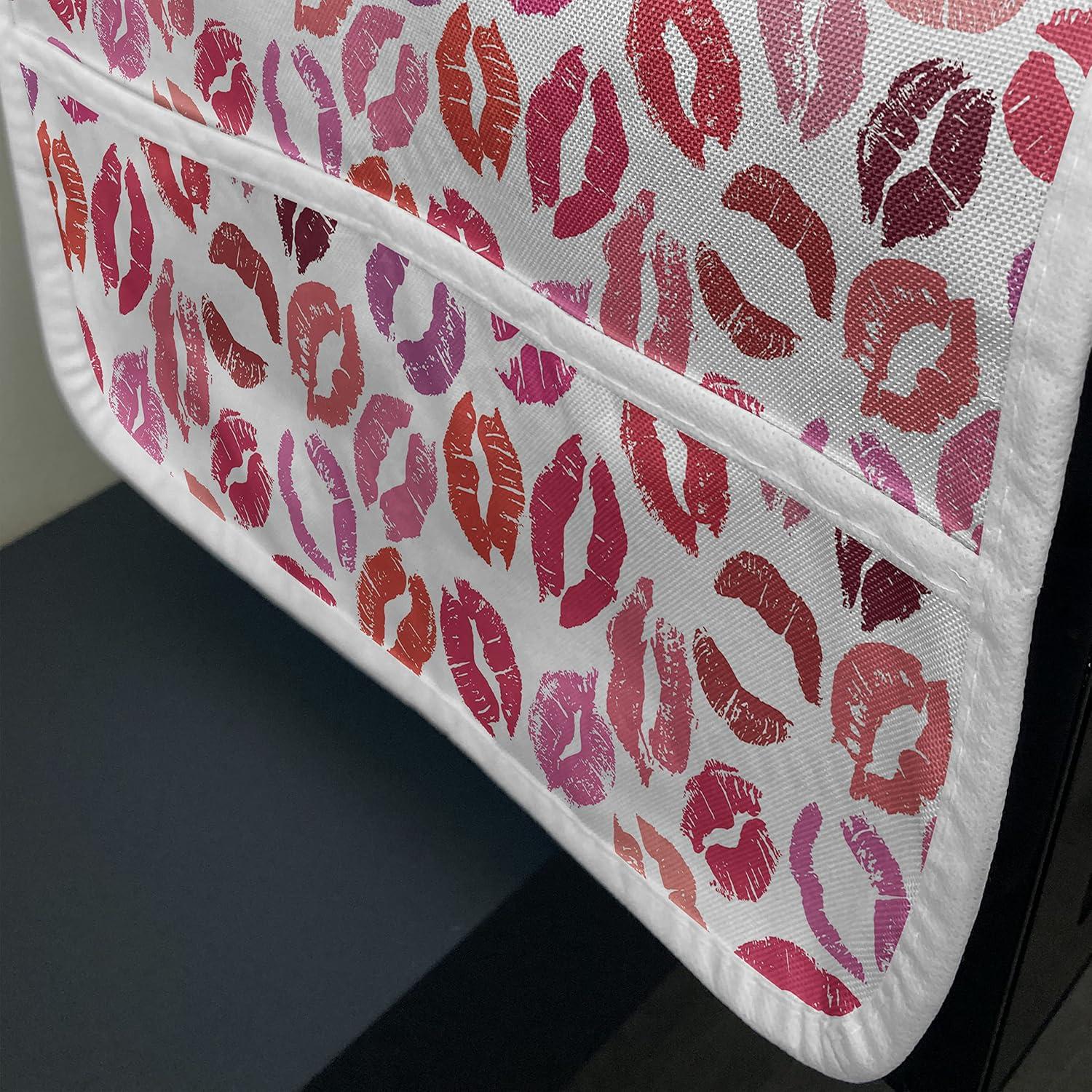 imageAmbesonne Romantic Microwave Oven Cover Love Theme Colorful Illustration of Lipstick Kisses Pattern Valentines Art Water Resistant Organizer with Pockets for Kitchen 36 x 12 MulticolorMulticolor
