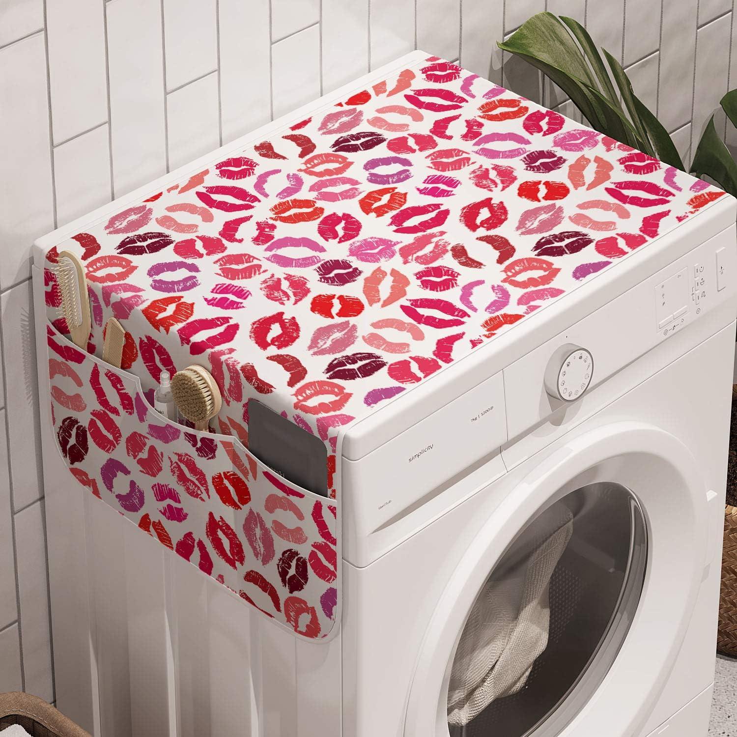 imageAmbesonne Romantic Microwave Oven Cover Love Theme Colorful Illustration of Lipstick Kisses Pattern Valentines Art Water Resistant Organizer with Pockets for Kitchen 36 x 12 MulticolorMulticolor