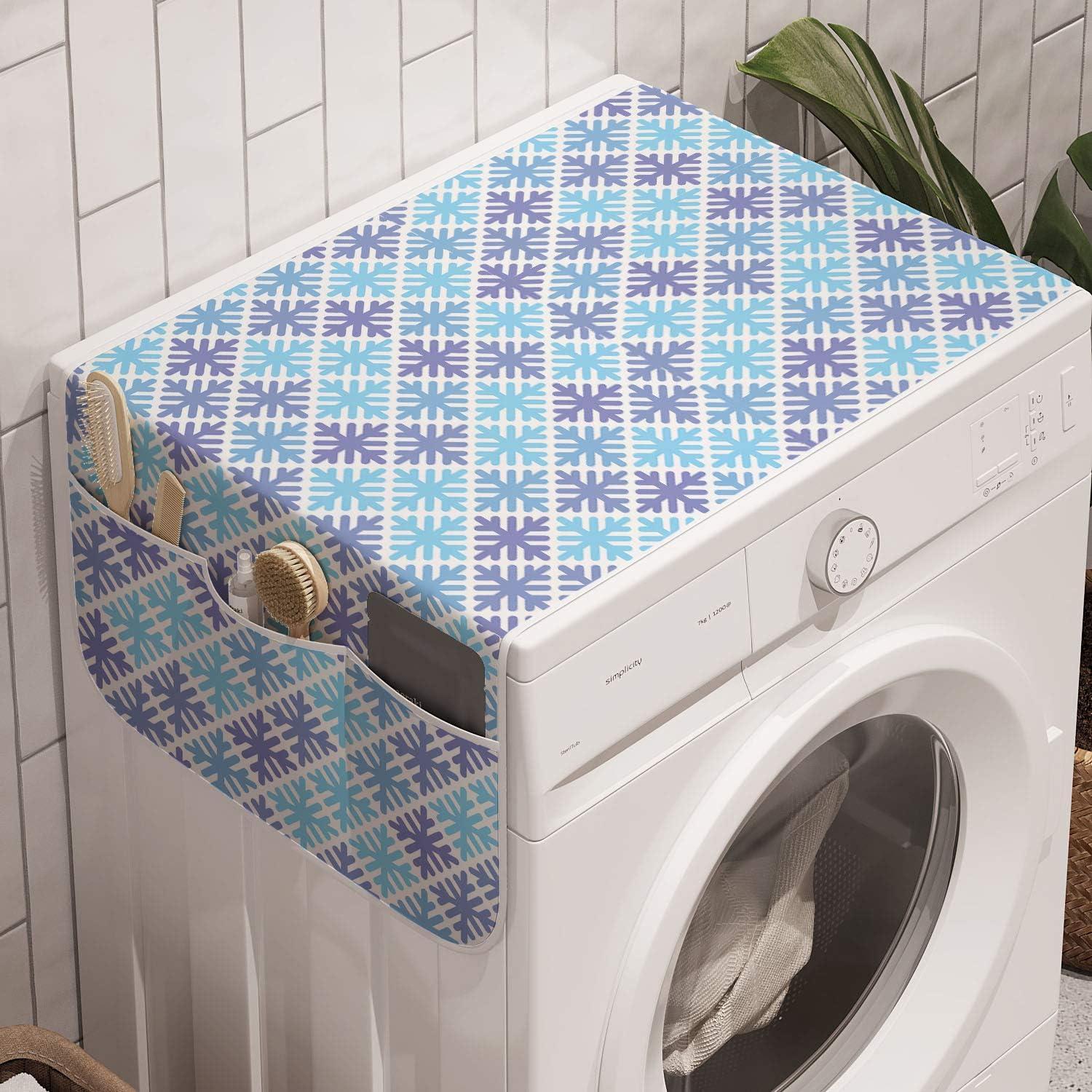 imageAmbesonne Valentines Day Microwave Oven Cover Abstract Geometrical Graphic Rhombus Shaped Dots Little Heart Motifs Water Resistant Organizer with Pockets for Kitchen 36 x 12 Dark Magenta PinkCeil Blue