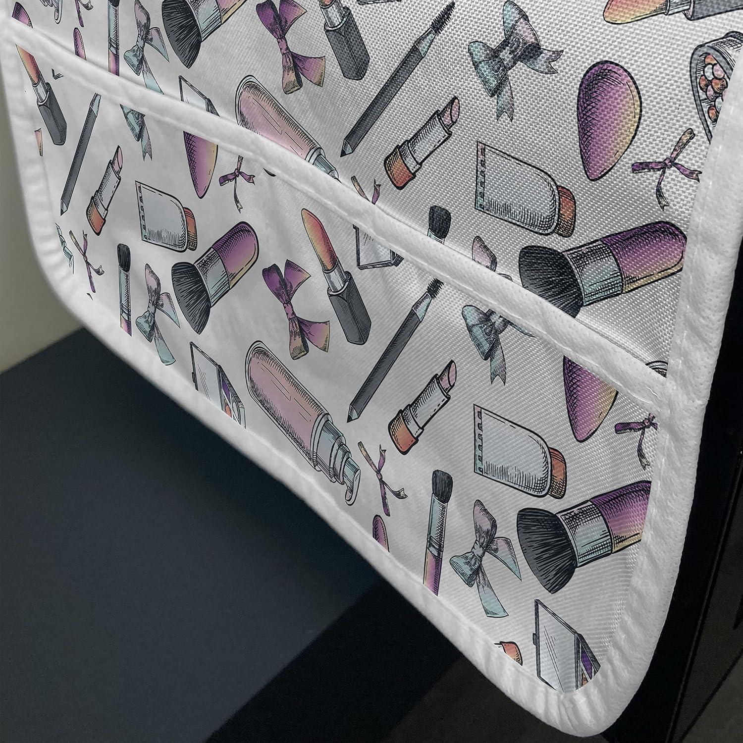 imageAmbesonne Valentines Day Microwave Oven Cover Abstract Geometrical Graphic Rhombus Shaped Dots Little Heart Motifs Water Resistant Organizer with Pockets for Kitchen 36 x 12 Dark Magenta PinkPurple Pale Pink