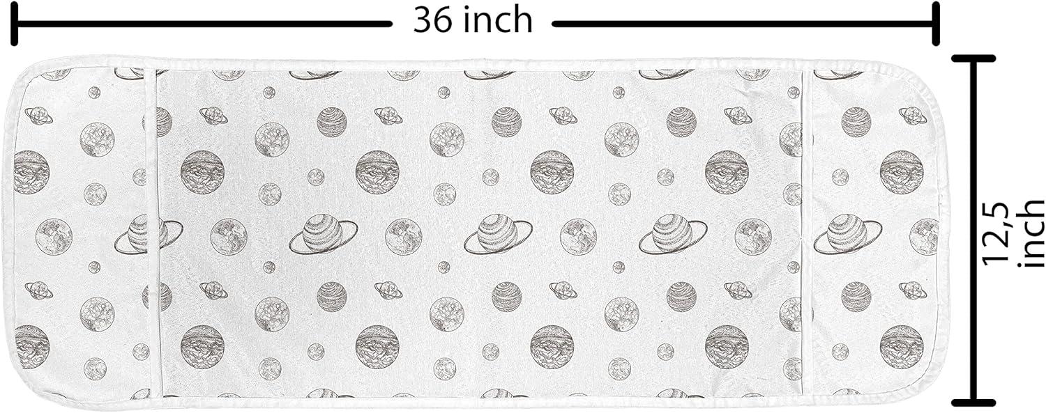 imageAmbesonne Valentines Day Microwave Oven Cover Abstract Geometrical Graphic Rhombus Shaped Dots Little Heart Motifs Water Resistant Organizer with Pockets for Kitchen 36 x 12 Dark Magenta PinkWhite and Pale Taupe