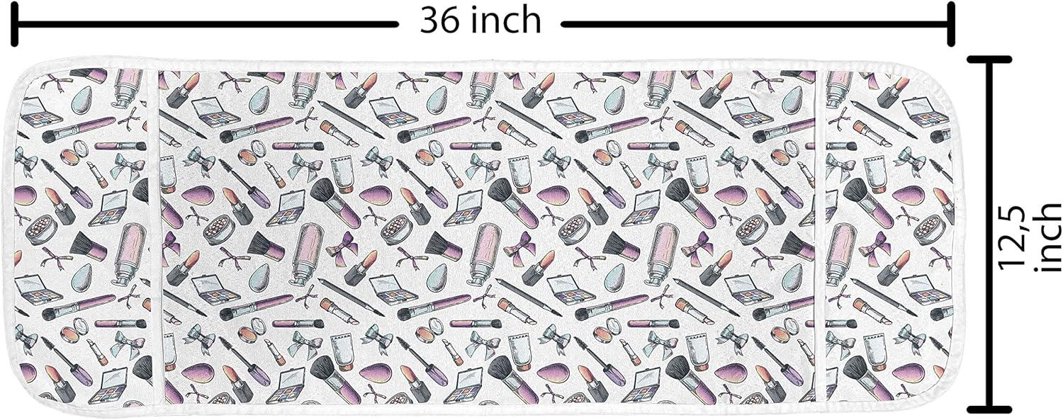 imageAmbesonne Valentines Day Microwave Oven Cover Abstract Geometrical Graphic Rhombus Shaped Dots Little Heart Motifs Water Resistant Organizer with Pockets for Kitchen 36 x 12 Dark Magenta PinkPurple Pale Pink