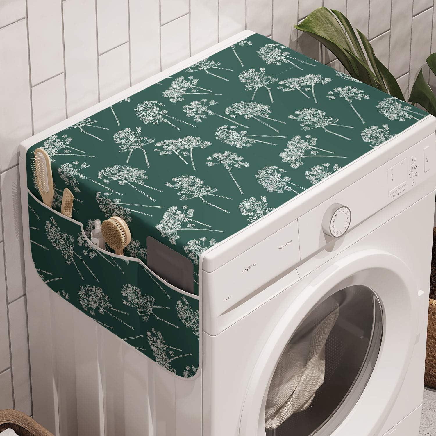 imageAmbesonne Valentines Day Microwave Oven Cover Abstract Geometrical Graphic Rhombus Shaped Dots Little Heart Motifs Water Resistant Organizer with Pockets for Kitchen 36 x 12 Dark Magenta PinkHunter Green White