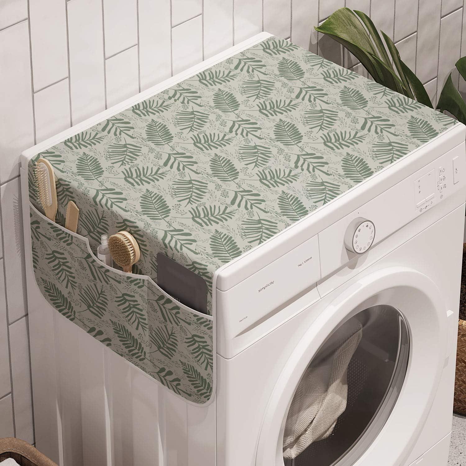 imageAmbesonne Valentines Day Microwave Oven Cover Abstract Geometrical Graphic Rhombus Shaped Dots Little Heart Motifs Water Resistant Organizer with Pockets for Kitchen 36 x 12 Dark Magenta PinkSage Green