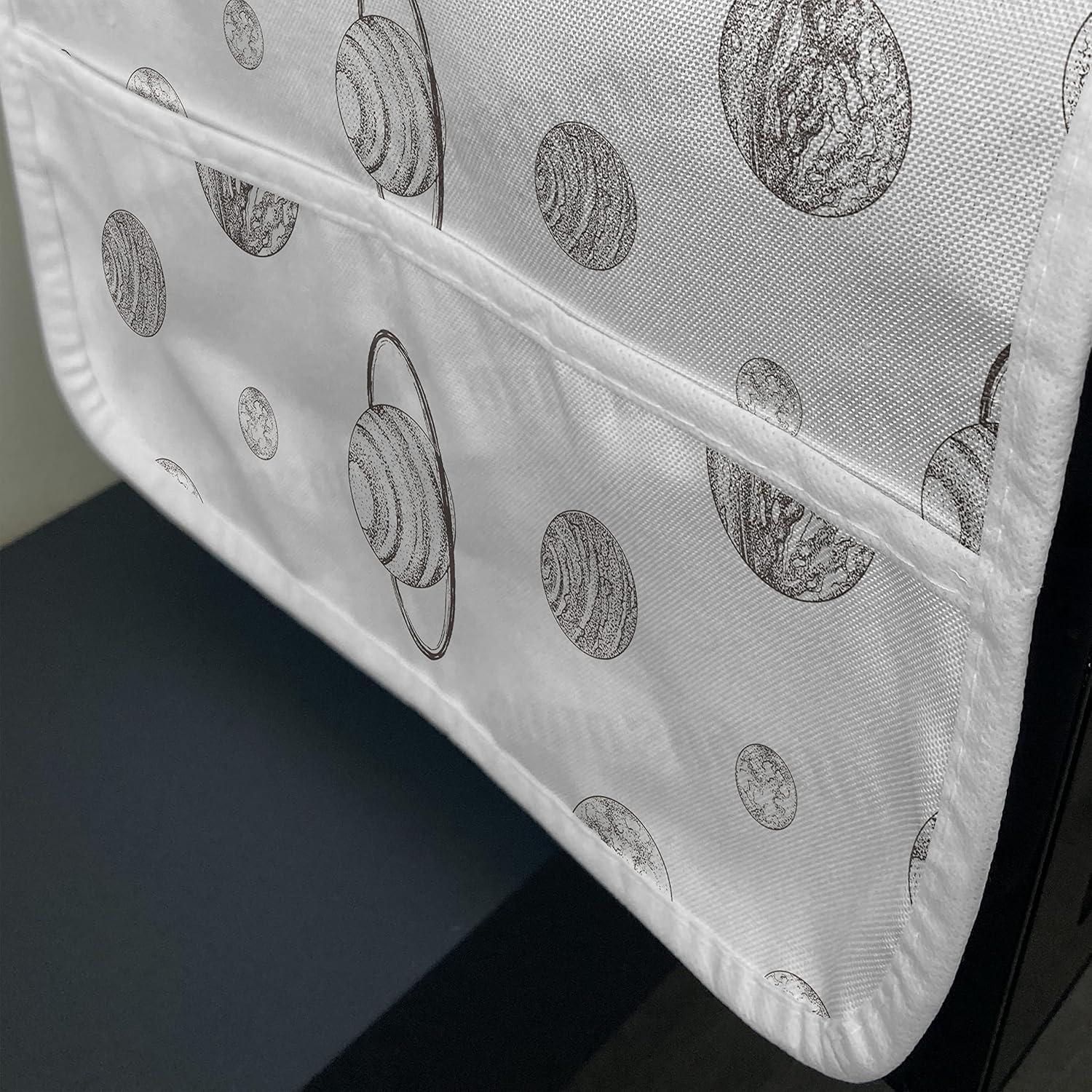 imageAmbesonne Valentines Day Microwave Oven Cover Abstract Geometrical Graphic Rhombus Shaped Dots Little Heart Motifs Water Resistant Organizer with Pockets for Kitchen 36 x 12 Dark Magenta PinkWhite and Pale Taupe