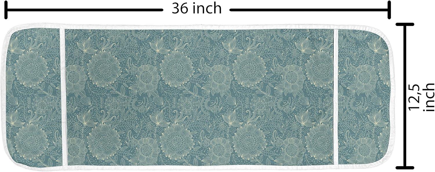 imageAmbesonne Watercolor Flowers Microwave Oven Cover Classical Feminine Rose Branch Bouquet Romantic Essence Valentines Water Resistant Organizer with Pockets for Kitchen 36 x 12 Violet BlueTeal and Ivory