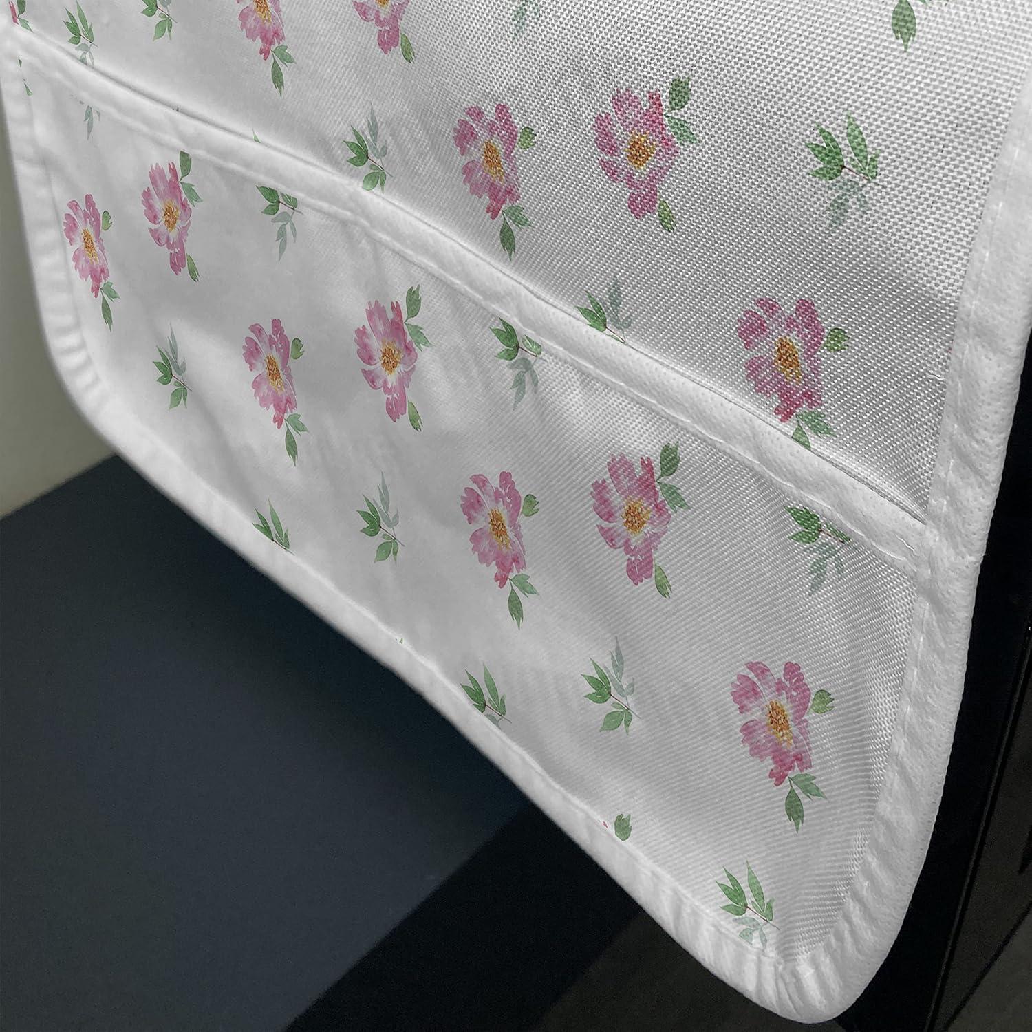 imageAmbesonne Watercolor Flowers Microwave Oven Cover Classical Feminine Rose Branch Bouquet Romantic Essence Valentines Water Resistant Organizer with Pockets for Kitchen 36 x 12 Violet BluePale Pink Pale Green