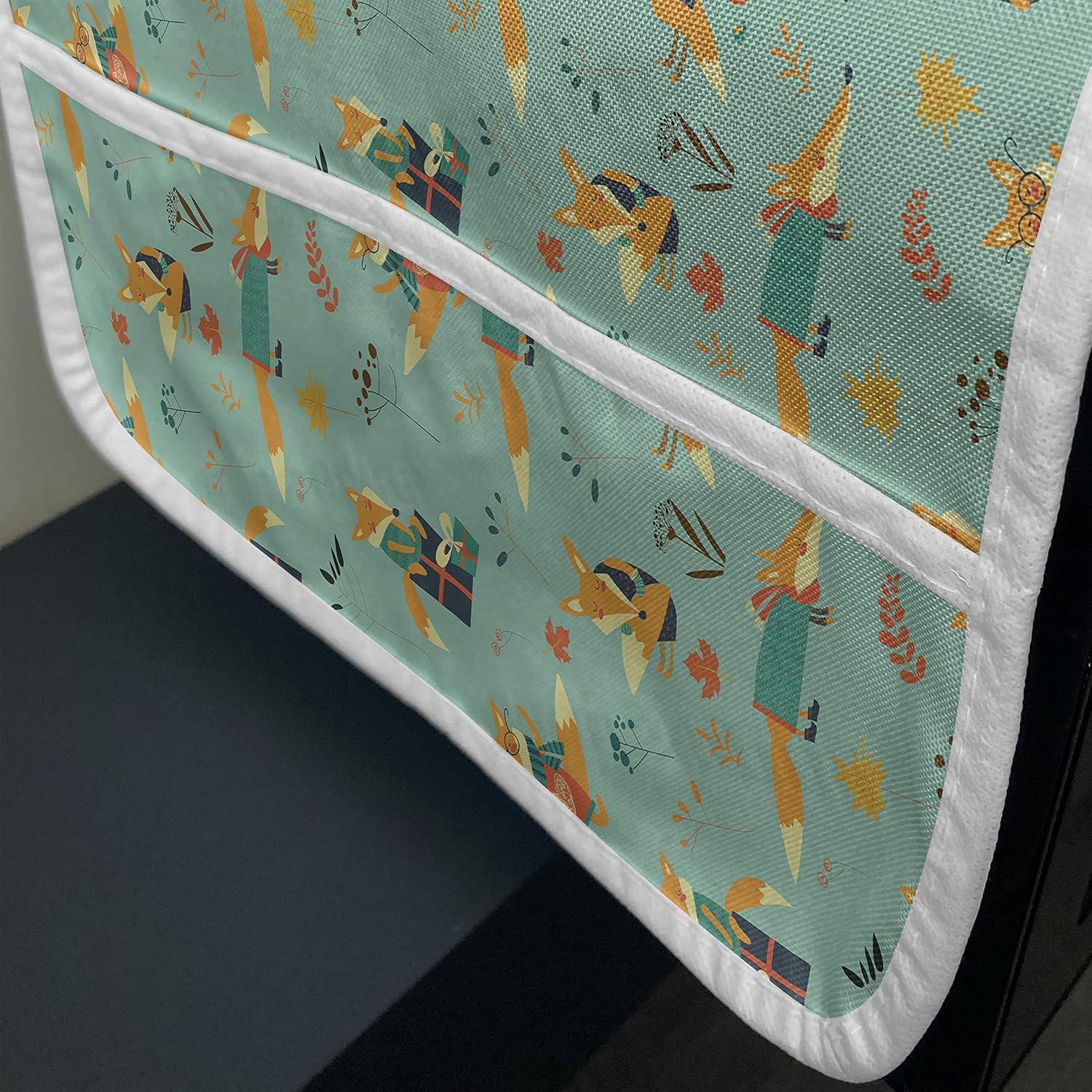 imageAmbesonne Watercolor Flowers Microwave Oven Cover Classical Feminine Rose Branch Bouquet Romantic Essence Valentines Water Resistant Organizer with Pockets for Kitchen 36 x 12 Violet BluePale Green Orange