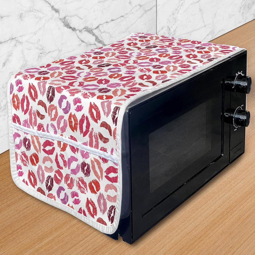 imageAmbesonne Romantic Microwave Oven Cover Love Theme Colorful Illustration of Lipstick Kisses Pattern Valentines Art Water Resistant Organizer with Pockets for Kitchen 36 x 12 MulticolorMulticolor