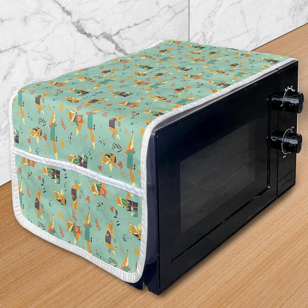 imageAmbesonne Watercolor Flowers Microwave Oven Cover Classical Feminine Rose Branch Bouquet Romantic Essence Valentines Water Resistant Organizer with Pockets for Kitchen 36 x 12 Violet BluePale Green Orange