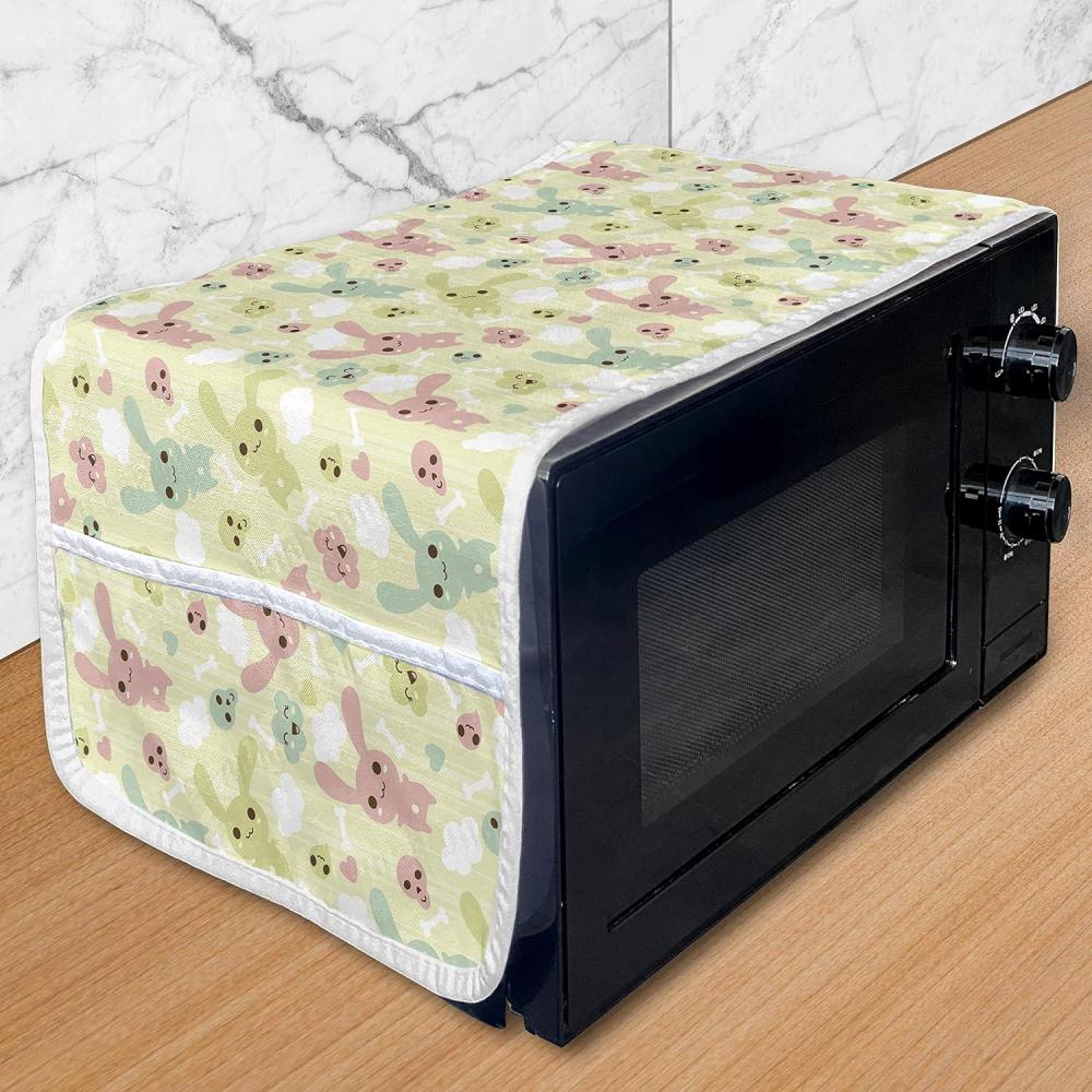 imageAmbesonne Watercolor Flowers Microwave Oven Cover Classical Feminine Rose Branch Bouquet Romantic Essence Valentines Water Resistant Organizer with Pockets for Kitchen 36 x 12 Violet BluePale Green Pale Pink
