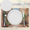Ambesonne Italian Place Mats Set of 4, View of Old Mediterranean Street Stone Rock Houses in Italy City Rural Print, Washable Fabric Placemats for Dining Table, Standard Size, Stone Green