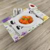 Ambesonne Lifestyle Place Mats Set of 4, Live Life in Full of Blooms Words with Floral Violets Print, Washable Fabric Placemats for Dining Table, Standard Size, Purple and Yellow