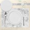 Ambesonne Marble Print Place Mats Set of 4, Nature Granite Pattern Cloudy Spotted Trace Effects Stone Image, Washable Fabric Placemats for Dining Table, Standard Size, Grey Dust