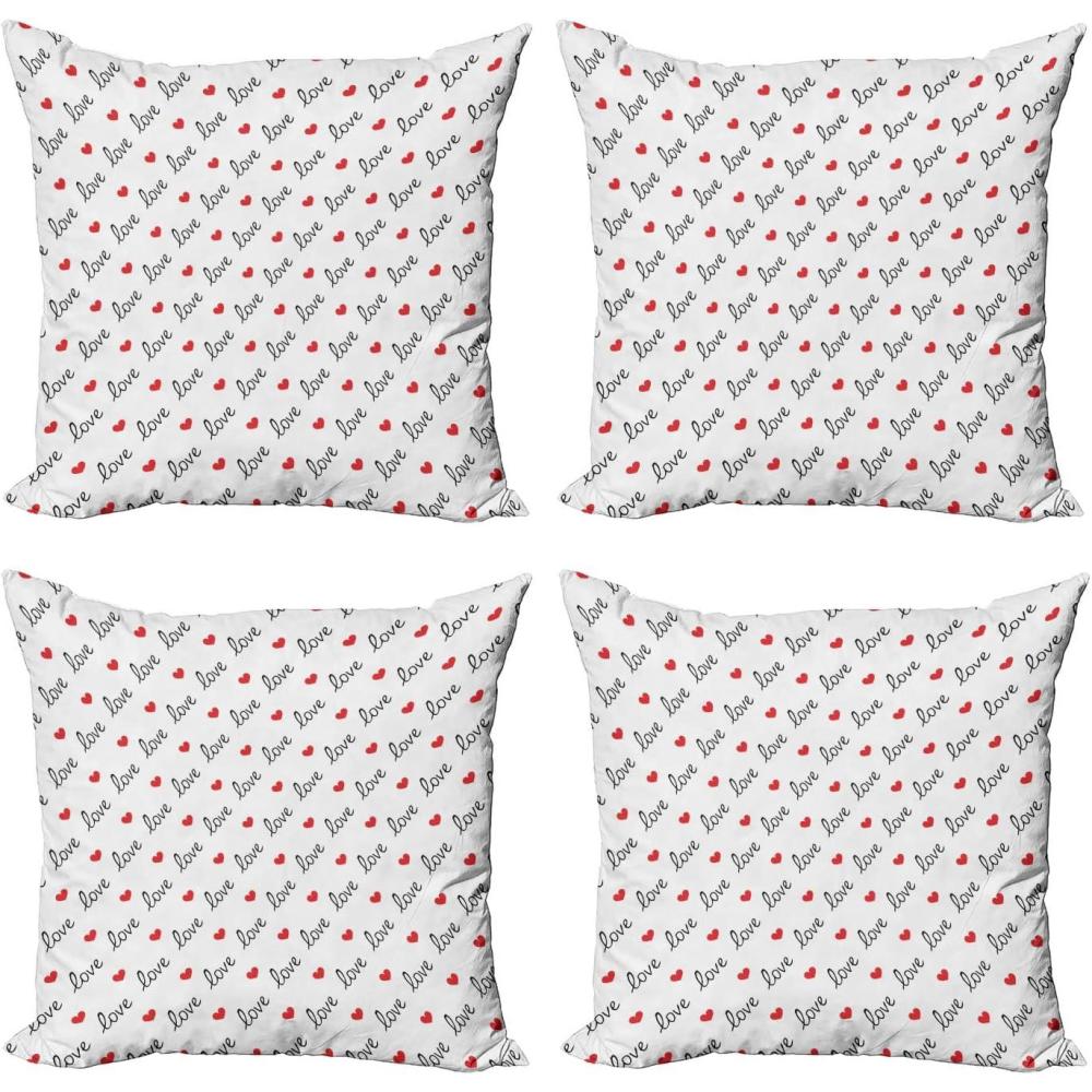 imageAmbesonne Cartoon Throw Pillow Cover Set of 4 Pattern with Flying Fairies Setting on Moon Riding Swan Stick Square Cushion Covers Decor for Bed Couch Sofa 18x18 Rose Earth Yellow PinkVermilion Black