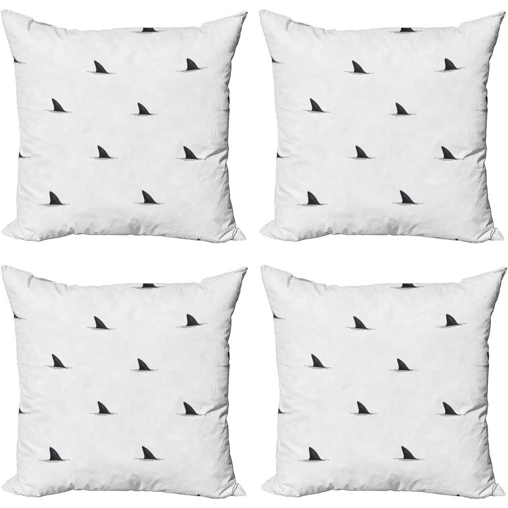imageAmbesonne Cartoon Throw Pillow Cover Set of 4 Pattern with Flying Fairies Setting on Moon Riding Swan Stick Square Cushion Covers Decor for Bed Couch Sofa 18x18 Rose Earth Yellow PinkWhite Black