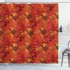 Ambesonne Batik Shower Curtain, Grungy Distressed Nostalgic Victorian Style Flower Petals Romantic Female Retro Design, Cloth Fabric Bathroom Decor Set with Hooks, 69″ W x 75″ L, Orange