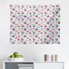 Ambesonne Cupcake Tapestry, Valentines Lovers Muffins with Romantic Roses Cherry on Polka Dot Retro Background, Fabric Wall Hanging Decor for Bedroom Living Room Dorm, 28″ X 23″, Multicolor(Multicolor)
